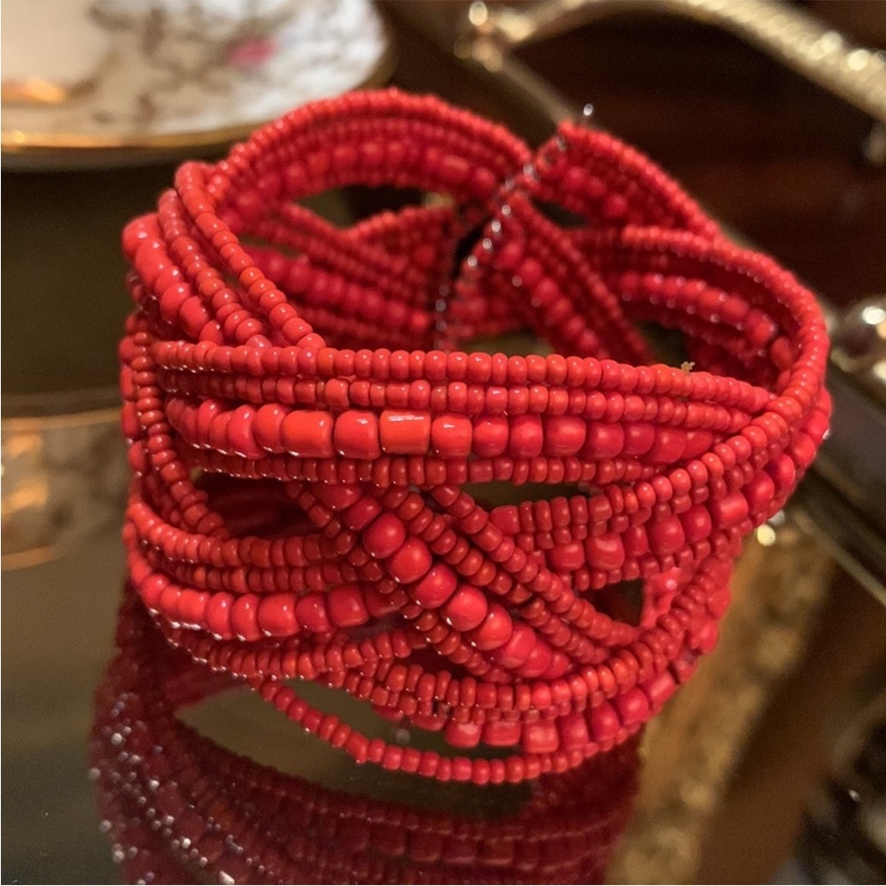 Wide Orange Cuff Bracelet